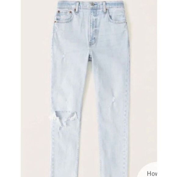 Abercrombie & Fitch the skinny high rise distressed knee jeans 27/4 short - Picture 1 of 12